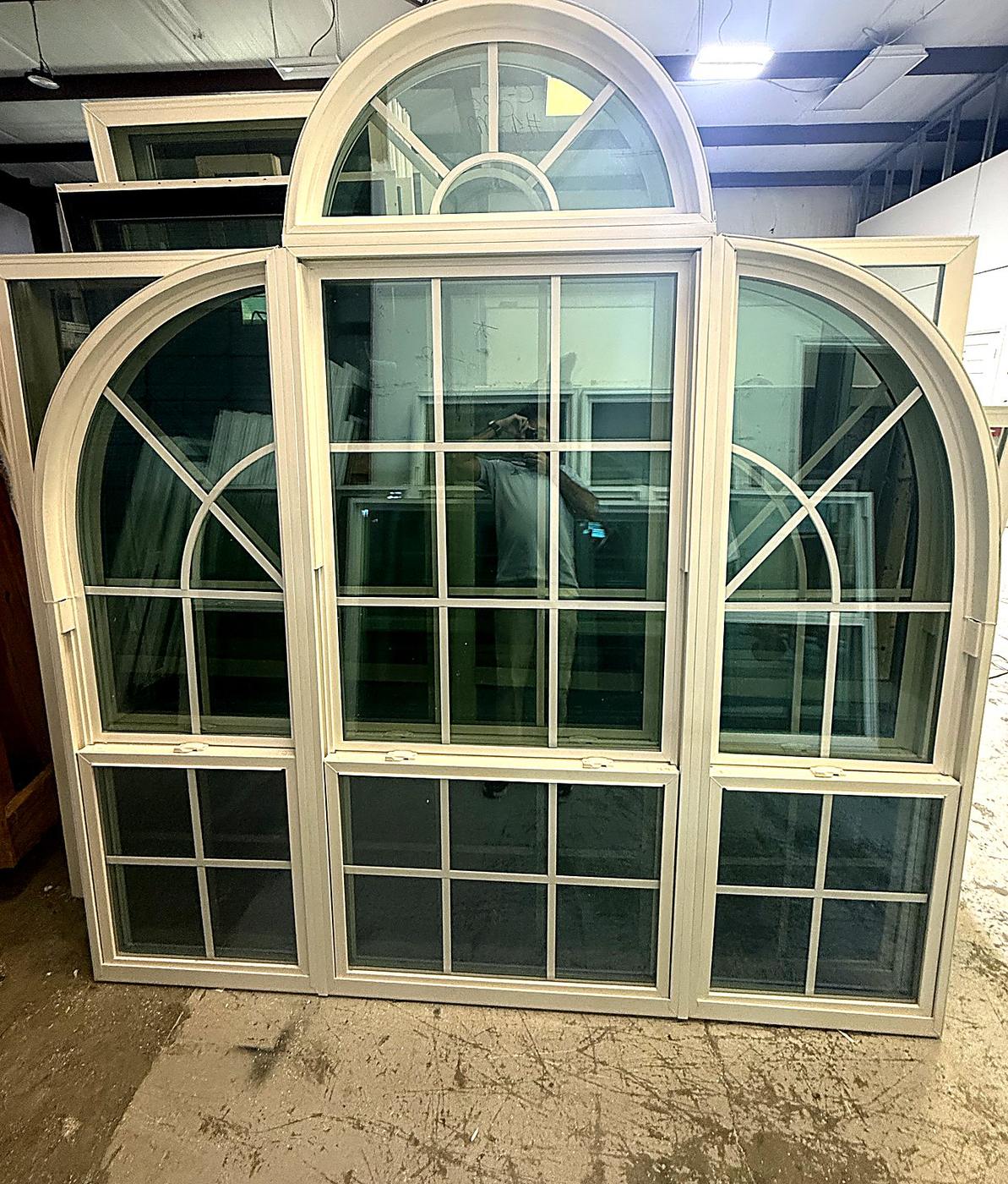 Custom Palladian arched window unit built in our Houston facility
